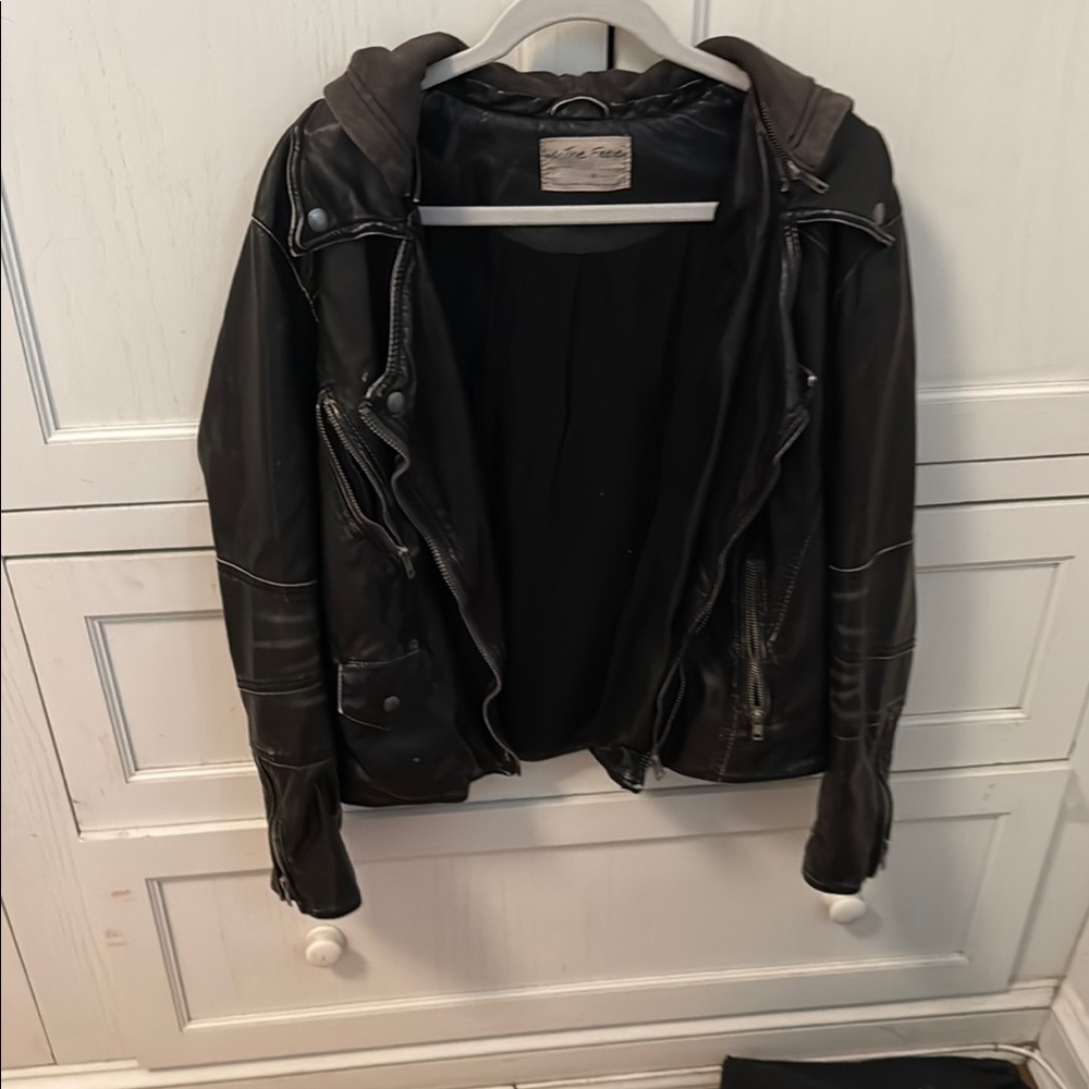 Free People Black Leather Jacket